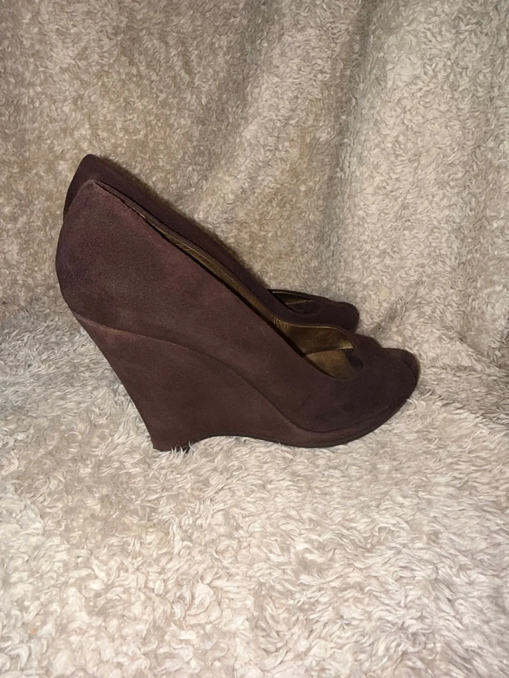 Miu Miu Brown Suede Peep-Toe Heels